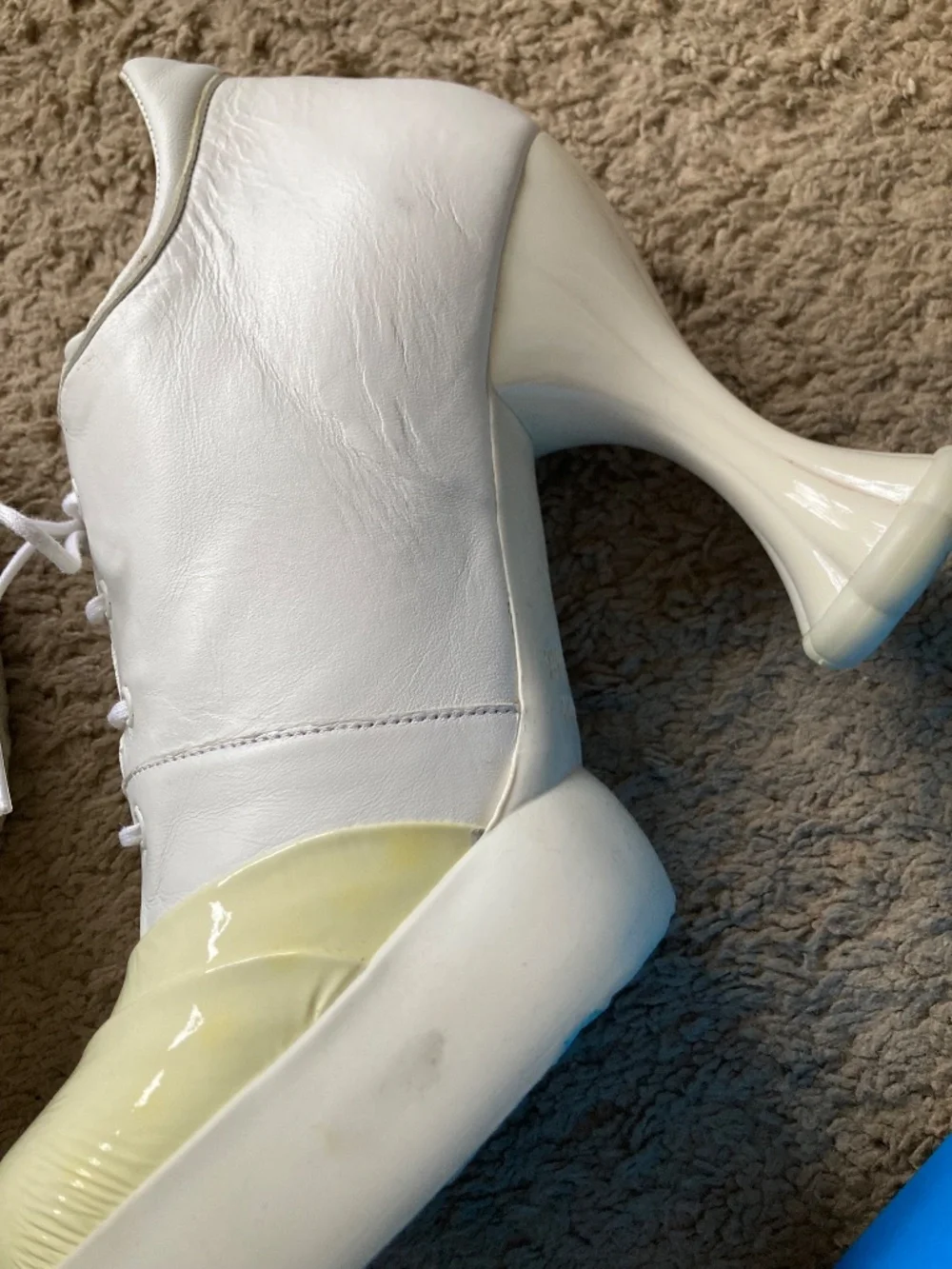 John Fluevog White Sova Sundae Platform, Size 9